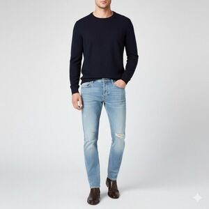 Scotch & Soda Ralston Mens Light Wash Distressed Denim‎ Jeans Size 31/32